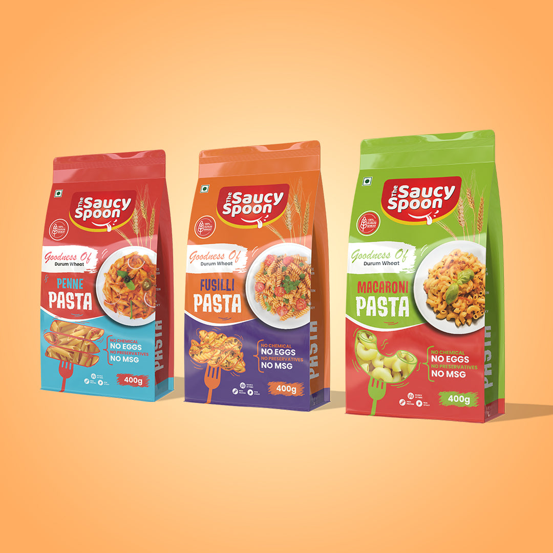 🍝 The Saucy Spoon – Trio Pack Penne, Macaroni & Fusilli Pasta