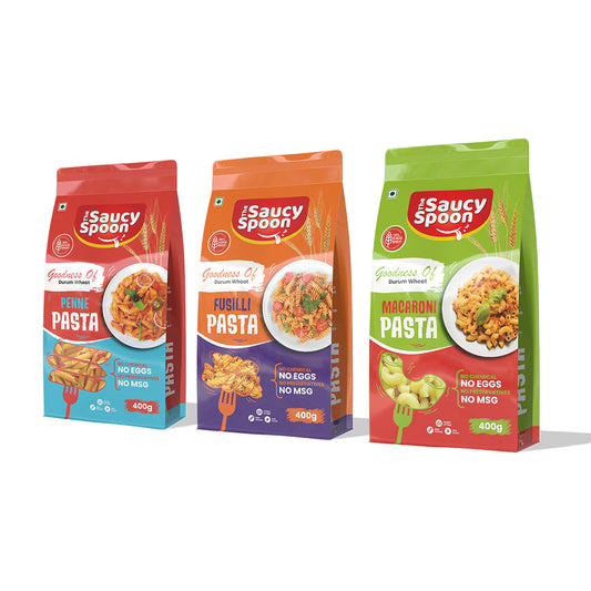 🍝 The Saucy Spoon – Trio Pack Penne, Macaroni & Fusilli Pasta