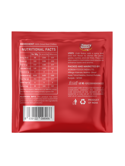 Bulk Chilli Flakes Sachets 0.75g for HORECA | 150 Sachets Bag| The Saucy Spoon
