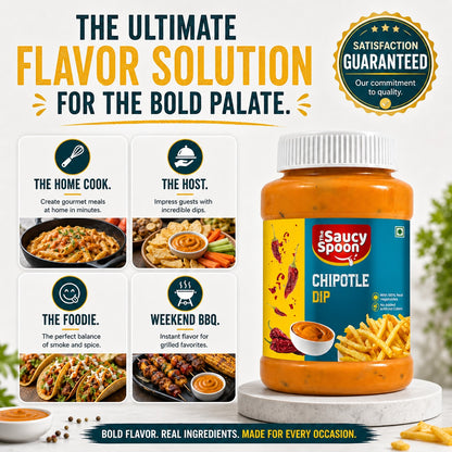 The Saucy Spoon Chipotle Dip 250 GM | Smoky & Creamy Spicy Dip for Nachos, Burgers & Snacks