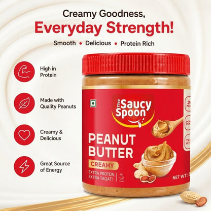 🥜 The Saucy Spoon – Creamy Peanut Butter | 1 KG