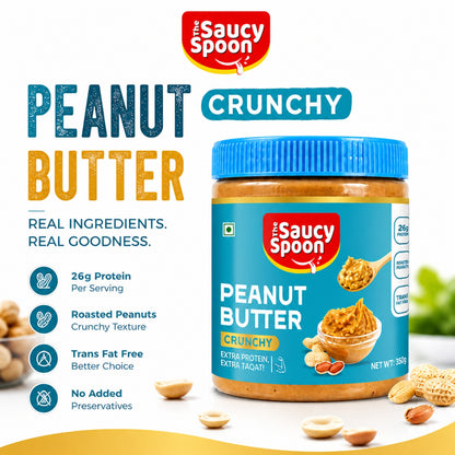 🥜 The Saucy Spoon – Peanut Butter Crunchy 1 kg | Premium Roasted Peanut Spread