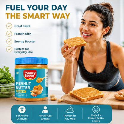 🥜 The Saucy Spoon – Peanut Butter Crunchy 1 kg | Premium Roasted Peanut Spread
