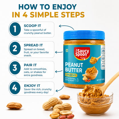 🥜 The Saucy Spoon – Peanut Butter Crunchy 1 kg | Premium Roasted Peanut Spread