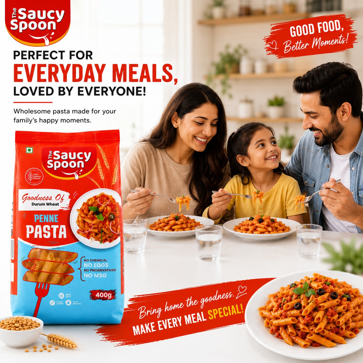 The Saucy Spoon - Penne Pasta                            ( Pack of 2 )