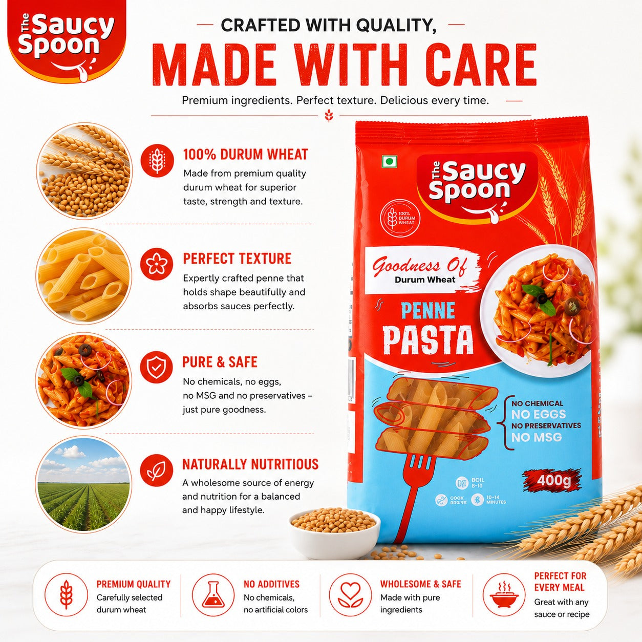 The Saucy Spoon - Penne Pasta                            ( Pack of 2 )