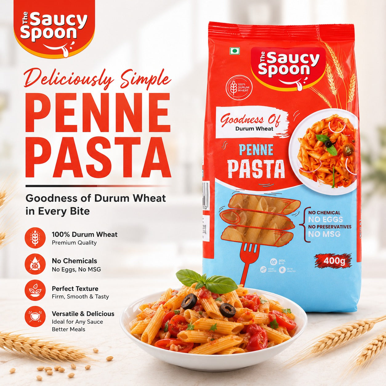The Saucy Spoon - Penne Pasta                            ( Pack of 2 )