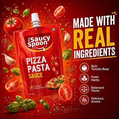 🍅 Pizza Pasta Sauce 90gm Spout Pouch – Shopify Product Description