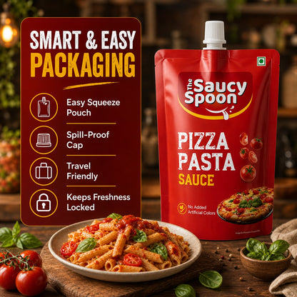 🍅 Pizza Pasta Sauce 90gm Spout Pouch – Shopify Product Description