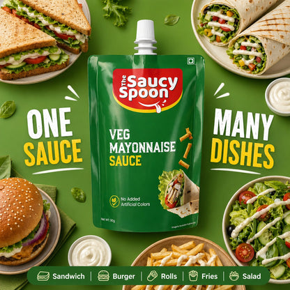 Plain Veg Mayo 90gm Spout Pouch – Creamy Goodness Anytime, Anywhere!