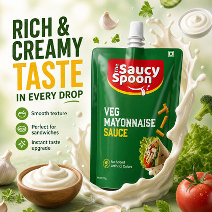 Plain Veg Mayo 90gm Spout Pouch – Creamy Goodness Anytime, Anywhere!