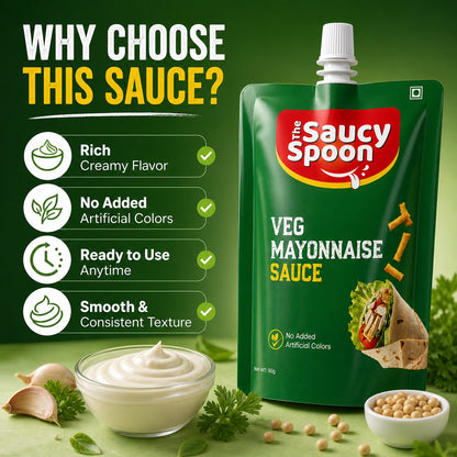 Plain Veg Mayo 90gm Spout Pouch – Creamy Goodness Anytime, Anywhere!