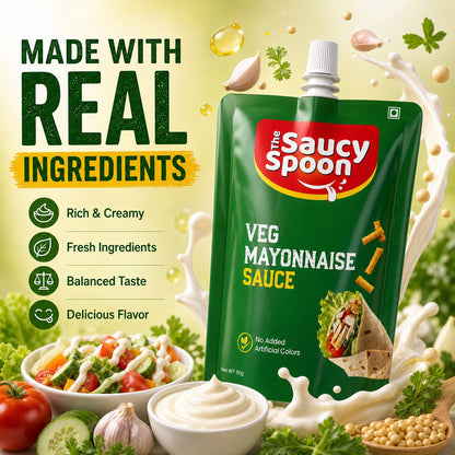 Plain Veg Mayo 90gm Spout Pouch – Creamy Goodness Anytime, Anywhere!