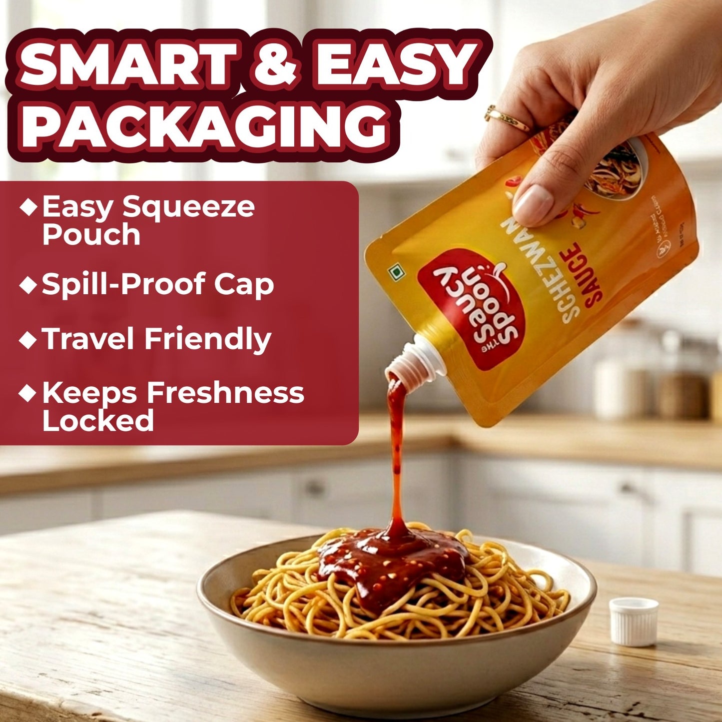 🌶️ Schezwan Sauce 90gm Spout Pouch – Bold, Spicy & Addictive Flavour!