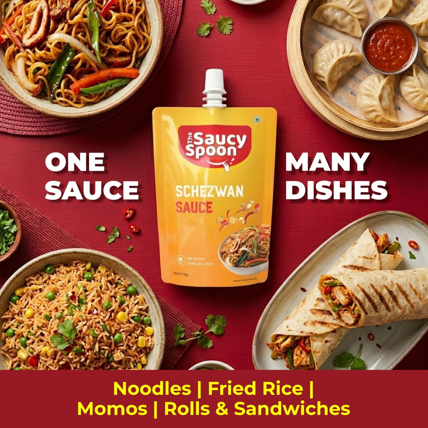 🌶️ Schezwan Sauce 90gm Spout Pouch – Bold, Spicy & Addictive Flavour!