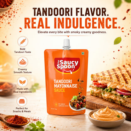 🔥 Tandoori Mayo 90gm Spout Pouch – Smoky, Creamy & Irresistibly Desi!