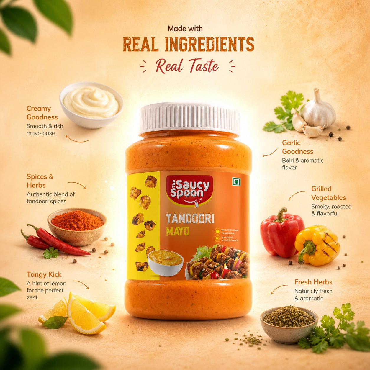 🌶️ Buy Tandoori Mayo Online | Smoky & Creamy Spread | The Saucy Spoon