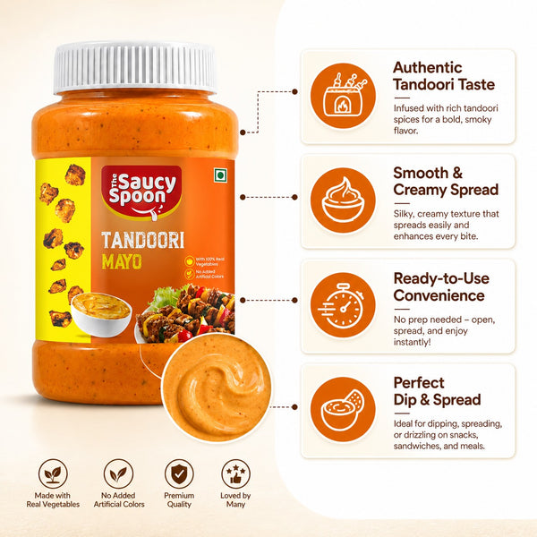 🌶️ Buy Tandoori Mayo Online | Smoky & Creamy Spread | The Saucy Spoon