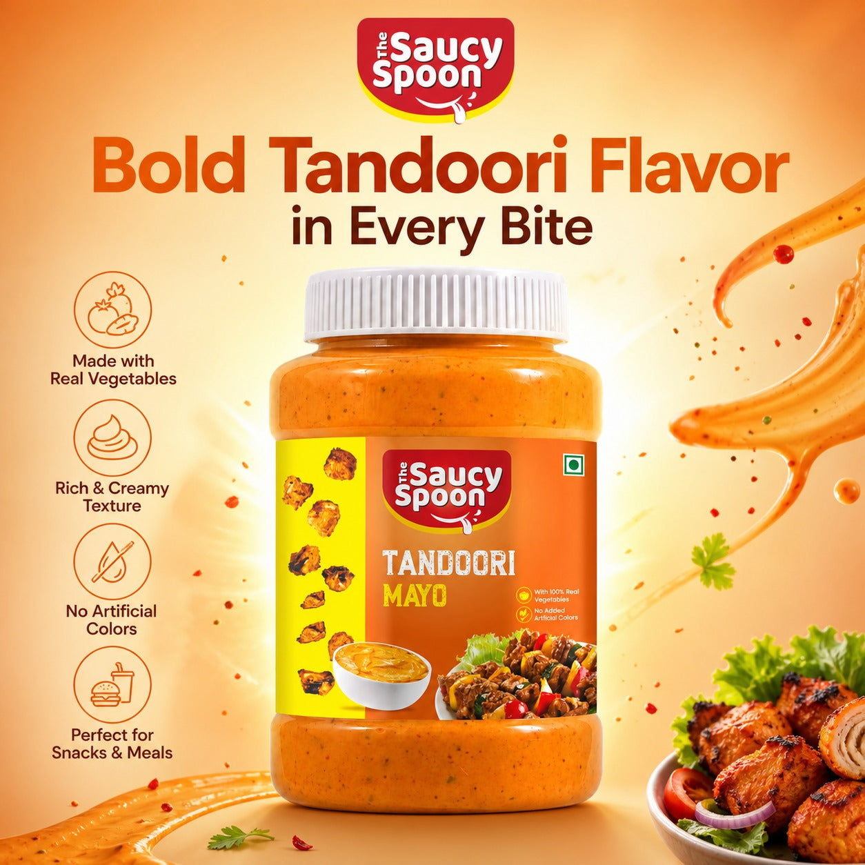 🌶️ Buy Tandoori Mayo Online | Smoky & Creamy Spread | The Saucy Spoon