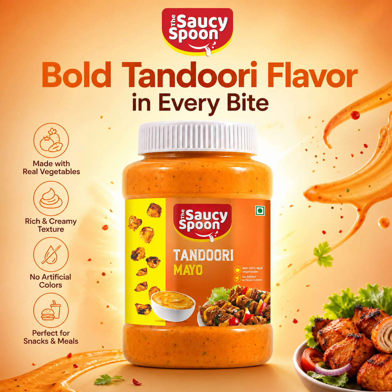 The Saucy Spoon Family Pack of 8 Premium Sauces & Dips | Mayo, Dips & Cooking Sauces Combo Pack