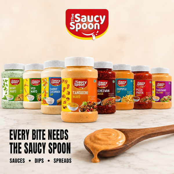 The Saucy Spoon Family Pack of 8 Premium Sauces & Dips | Mayo, Dips & Cooking Sauces Combo Pack